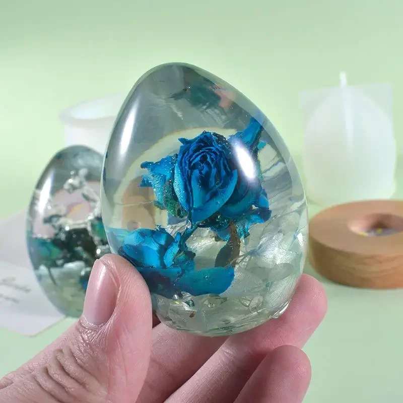 Jewelry Making Table - 2026-Diy Egg-Shaped Silicone Mold Crystal Resin