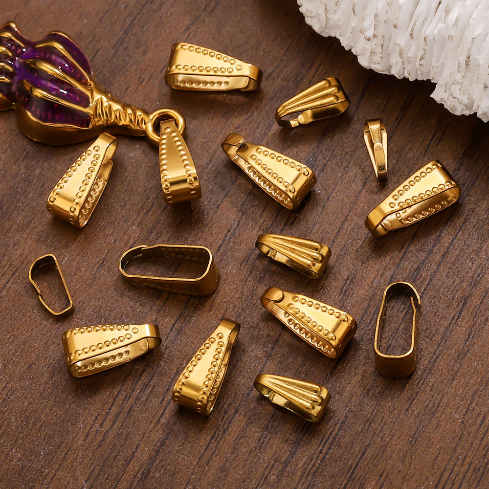 Jewelry Making Supplies Wholesale - 50pcs Gold Color Stainless Steel Buckle