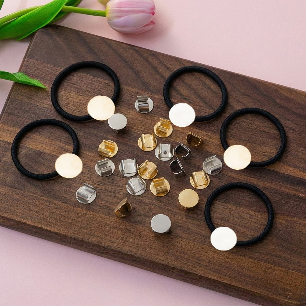 Jewelry Making Ring Tool - 100Pcs Hair Rope Blank Base Settings