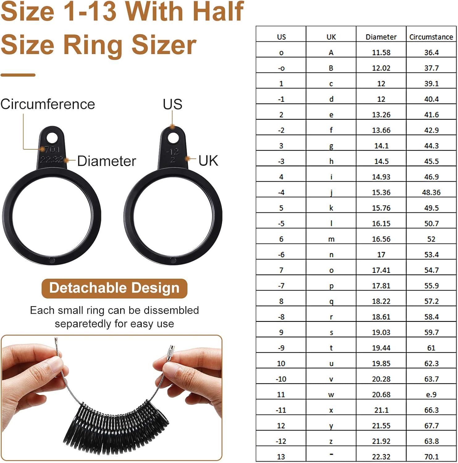 11-Piece Metal Ring Mandrel Se - Jewelry Making Ring Tool recension och pris