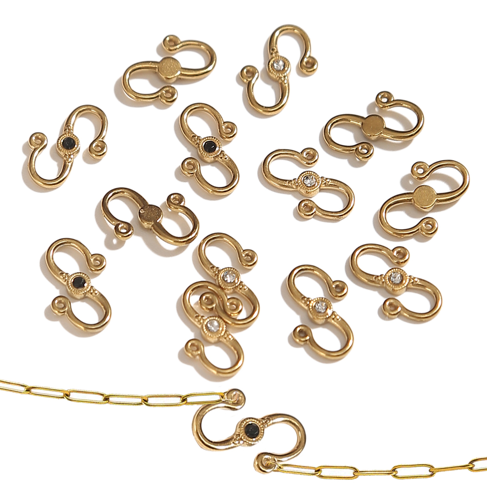 6PCS 18K Gold Plated S Shaped  - Jewelry Making Supplies Wholesale recension och pris