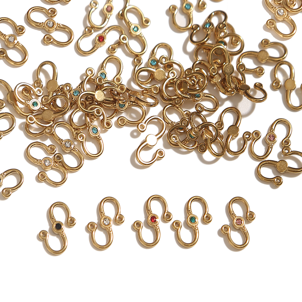 6PCS 18K Gold Plated S Shaped  - Jewelry Making Supplies Wholesale recension och pris