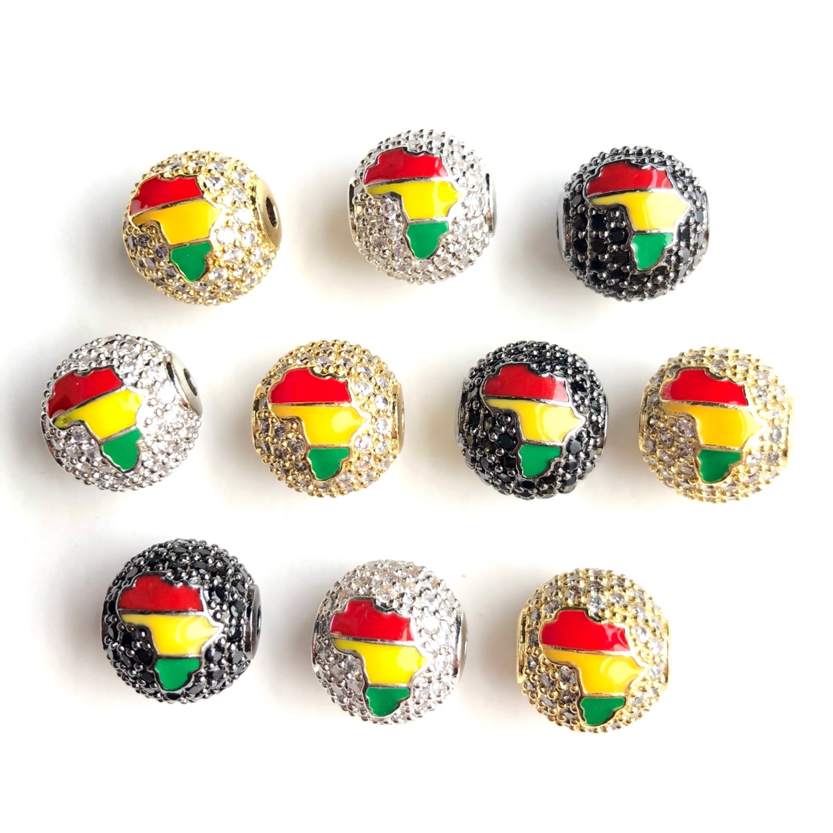 6pcs 12mm Red Yellow Green Ene - Jewelry Making History recension och pris