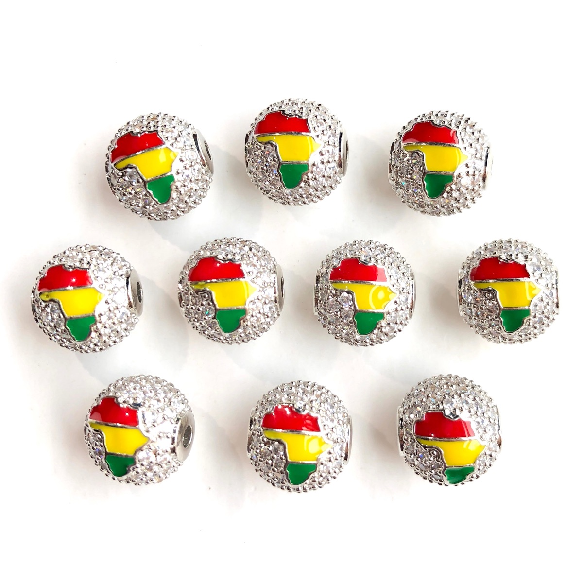 6pcs 12mm Red Yellow Green Ene - Jewelry Making History recension och pris