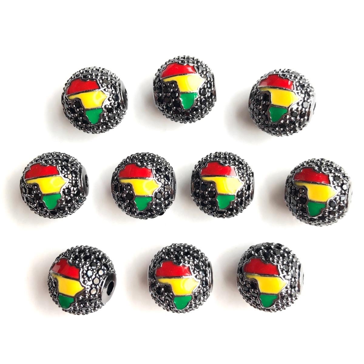 6pcs 12mm Red Yellow Green Ene - Jewelry Making History recension och pris